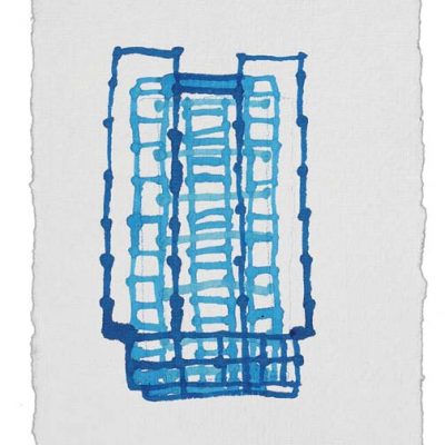 Susan Hefuna, Cityscape Istanbul, 2011, Kağıt üzerine mürekkep, 18,5x13,5 cm.